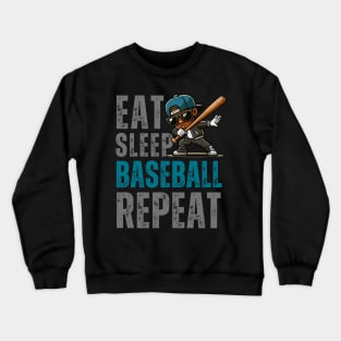 Dabbing boys sunglasses Eat Sleep Baseball Repeat girls kid gift Crewneck Sweatshirt